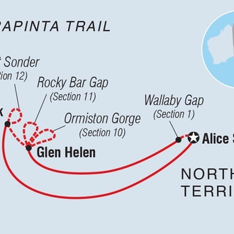 tourhub | Intrepid Travel | Trek the Larapinta Trail | Tour Map