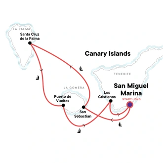 tourhub | G Adventures | Sailing the Canary Islands | Tour Map