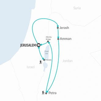 tourhub | Bamba Travel | Israel & Jordan Explorer 7D/6N (from Jerusalem/Tel Aviv) | Tour Map