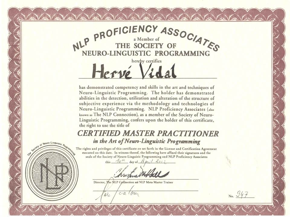 Certifié Maître Praticien PNL