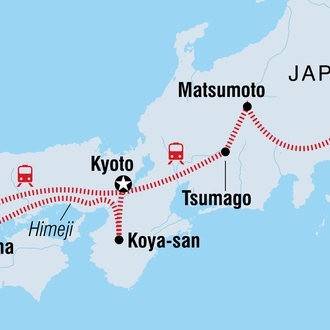 tourhub | Intrepid Travel | Classic Japan | Tour Map