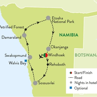 tourhub | Travelsphere | A Namibian Adventure | Tour Map