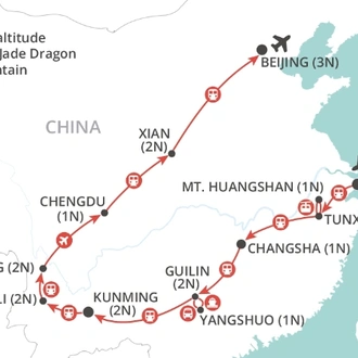 tourhub | Wendy Wu | China by Rail | Tour Map