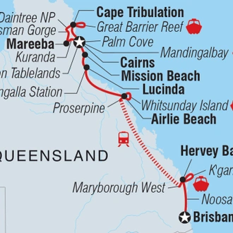 tourhub | Intrepid Travel | North Queensland Adventure | Tour Map