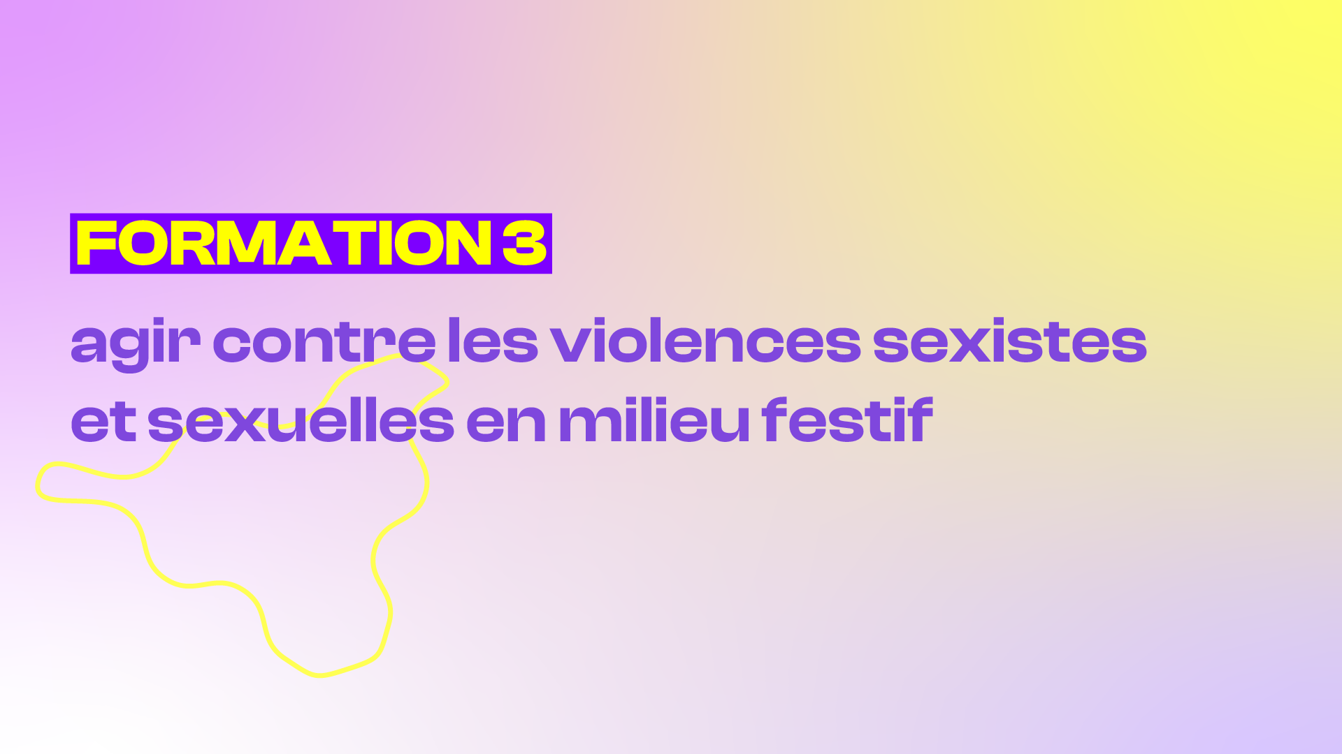 Training representation : FORMATION 3 - AGIR CONTRE LES VIOLENCES SEXISTES ET SEXUELLES EN MILIEU FESTIF 