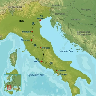 tourhub | Indus Travels | Italian Odyssey | Tour Map