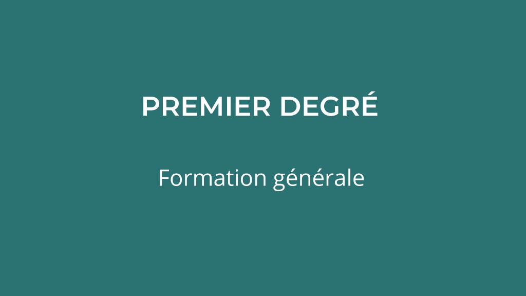 Représentation de la formation : 70IS1D01 : Premier degré - Formation générale