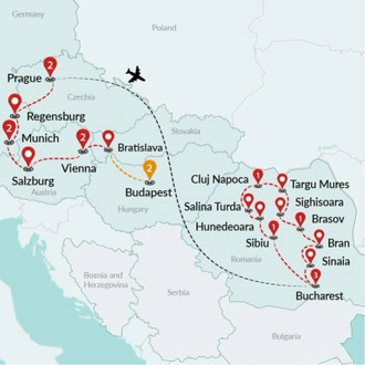 tourhub | Travel Talk Tours | Impressive Central & Eastern Europe (4 Star Hotels) | Tour Map