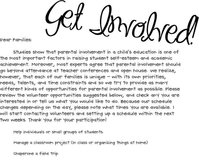 teacher letter to parents about homework
