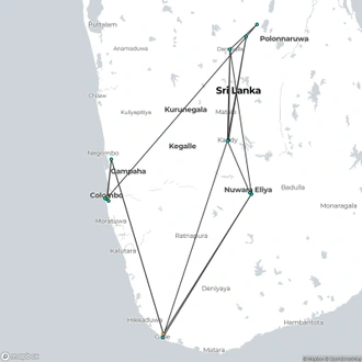 tourhub | Today Voyages | Highlights of Sri Lanka SL/001/E | Tour Map