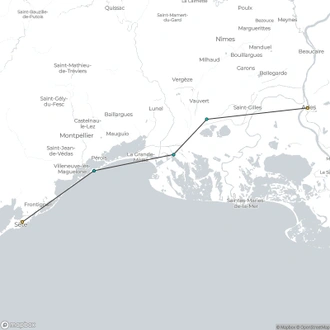 tourhub | CroisiEurope Cruises | A Taste of the Mediterranean: A Cruise through the Heart of Provence and the Camargue Region (port-to-port cruise) | Tour Map