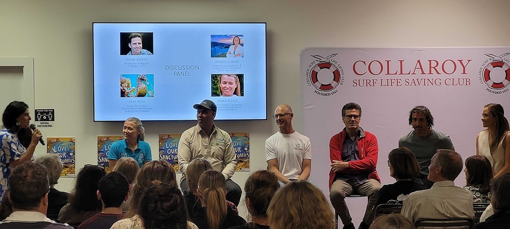 An Australian Marine Conservation Society NSW screening event panel discussion in 2023 at Collaroy Surf Life Saving Club.