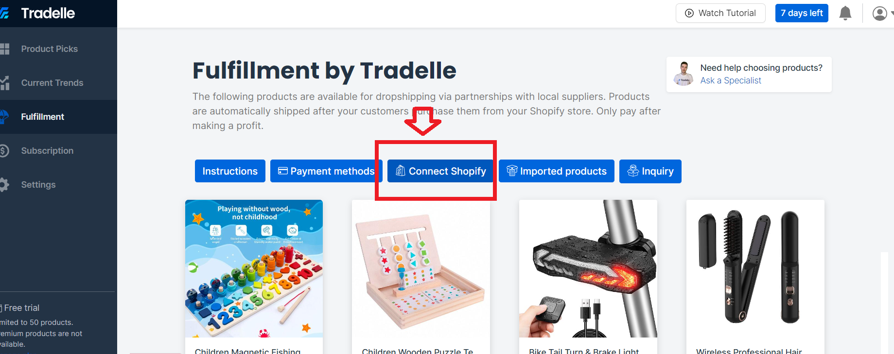 connect to shopify