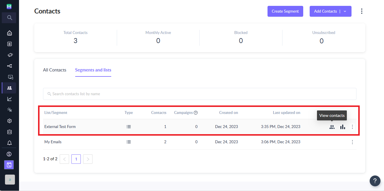 How to import contacts from Instapage to Mailmodo