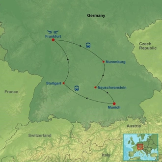 tourhub | Indus Travels | Bavarian Journey | Tour Map