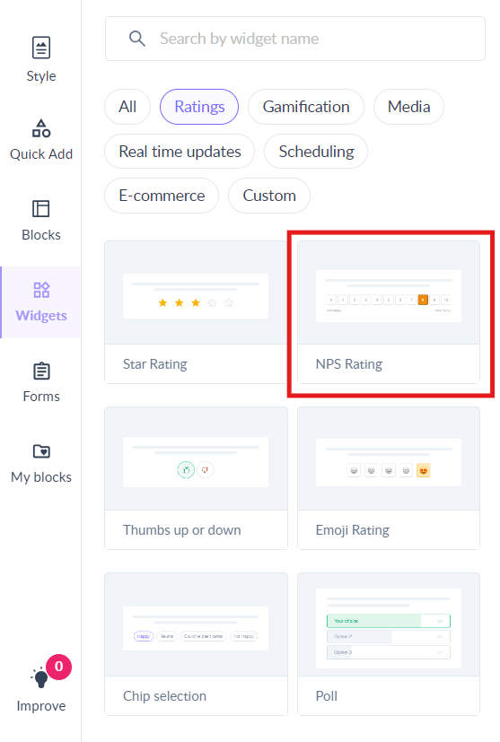 How to use NPS Rating Widget in your template?