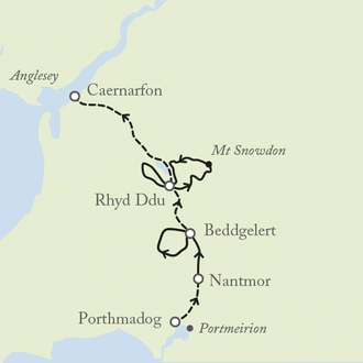 tourhub | Exodus | Walk the Welsh Highland Railway | Tour Map