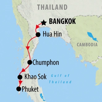 tourhub | On The Go Tours | Bangkok, Buddha & Beach - 9 days | Tour Map