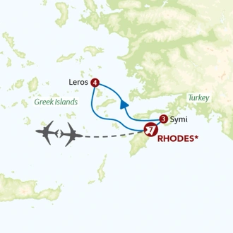 tourhub | Titan Travel | Greek Island Medley - staying longer in Leros | Tour Map