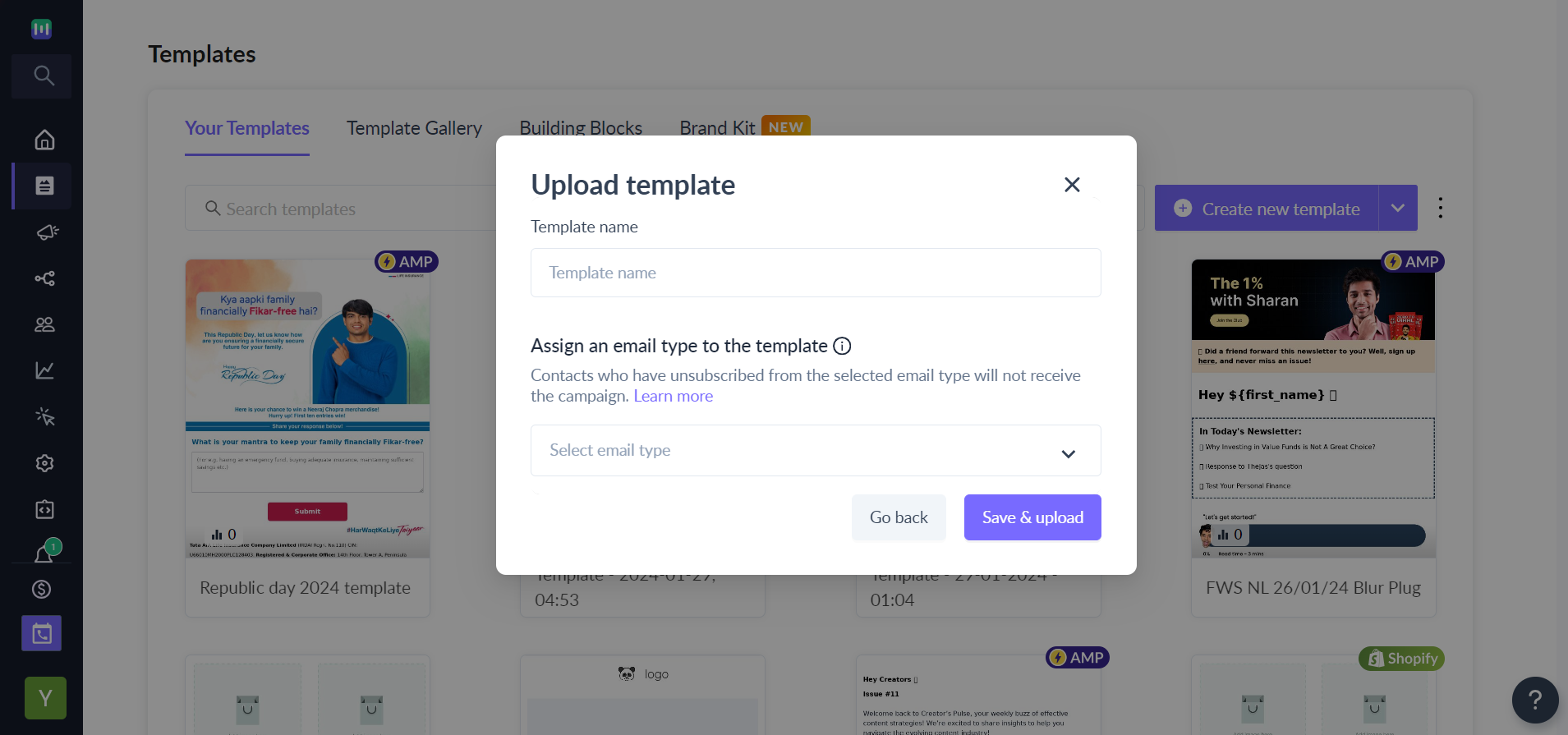 How to upload your HTML or AMP email templates in Mailmodo?