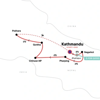 tourhub | G Adventures | Solo-ish Nepal | Tour Map