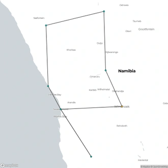 tourhub | Chameleon Safaris Namibia | 24 Day  Wildlife, Himba, Sossusvlei & EHRA Experience | Tour Map