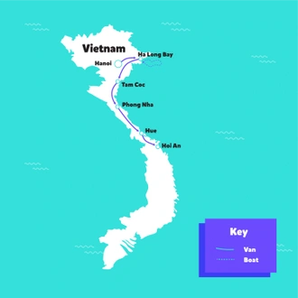 tourhub | Backpacking Tours | Backpacking Vietnam: Northern Adventures | Tour Map