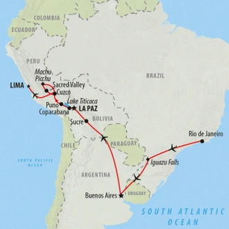 tourhub | On The Go Tours | Highlights of South America - 21 days | Tour Map