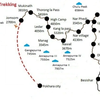 tourhub | Sherpa Expedition & Trekking | Nar Phu Valley Trek | Tour Map