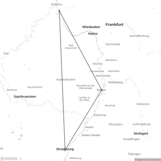 tourhub | CroisiEurope Cruises | Christmas on the romantic Rhine, the enchantment of the Lorelei Rock (port-to-port cruise) | Tour Map