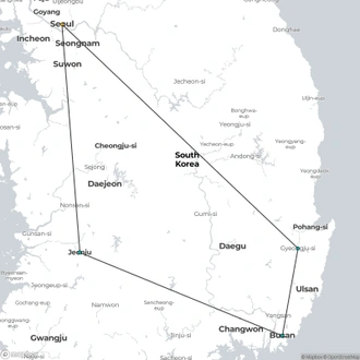 tourhub | Today Voyages | Discovering South Korea | Tour Map