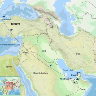 tourhub | Indus Travels | Wonders of Dubai Abu Dhabi and Istanbul | Tour Map