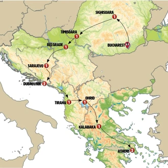 tourhub | Europamundo | Balkan Capitals | Tour Map