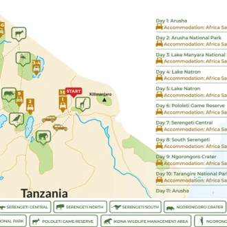 tourhub | Beach and Safari Holidays | Lake Hopping | Tour Map