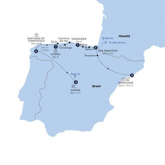 tourhub | Insight Vacations | Northern Spain - End Barcelona, Small Group | Tour Map