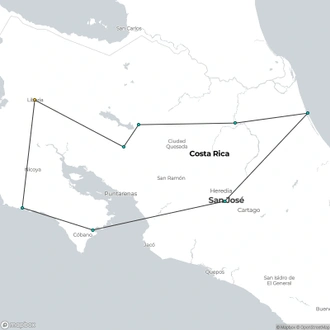 tourhub | Today Voyages | Beaches and Nature with Tambor | Tour Map