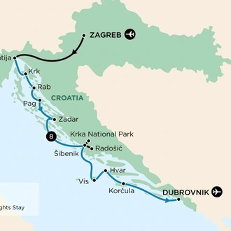 tourhub | APT | Croatia Island Discovery | Tour Map