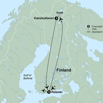 tourhub | Collette | The Northern Lights of Finland  | Tour Map