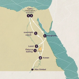 tourhub | Topdeck | Delve Deep: Egypt 2024-25 | Tour Map