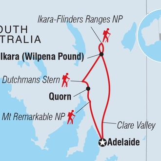 tourhub | Intrepid Travel | Walk South Australia's Flinders Ranges | Tour Map