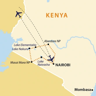 tourhub | Africa Safari Bookings Advisory Center | 10 DAYS KENYA SAFARI AND MOMBASA BEACH HOLIDAY | Tour Map