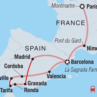 tourhub | Intrepid Travel | France & Spain | Tour Map