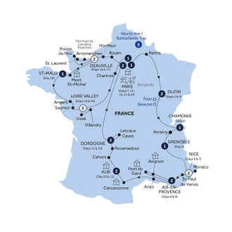 tourhub | Insight Vacations | French Heritage - Classic Group | Tour Map