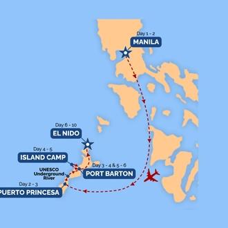 tourhub | One Life Adventures | Philippines 10 Day Tour | Tour Map