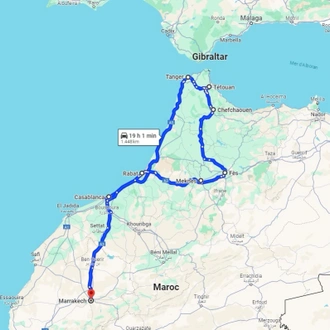 tourhub | VisitMorocco.Travel | Moroccan Mosaic: A Tale of 8 Cities - Departure from Marrakech | Tour Map