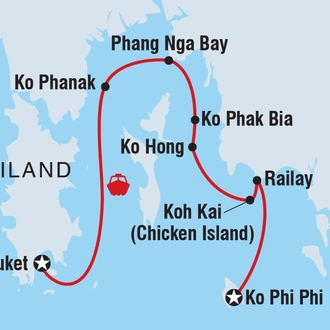 tourhub | Intrepid Travel | Sail Phuket to Ko Phi Phi | Tour Map