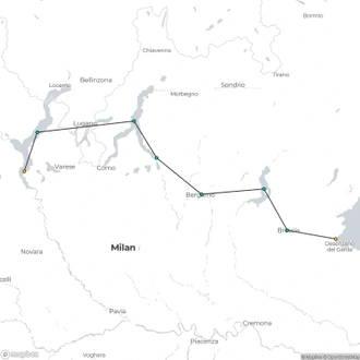 tourhub | Exodus Adventure Travels | Cycling the Italian Lakes | Tour Map