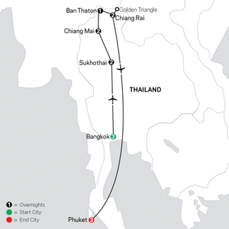 tourhub | Cosmos | Tantalizing Thailand with Phuket | Tour Map