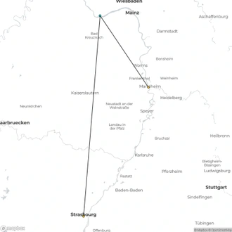 tourhub | CroisiEurope Cruises | New Year on the Rhine: The romantic Rhine and its castles (port-to-port cruise) | Tour Map