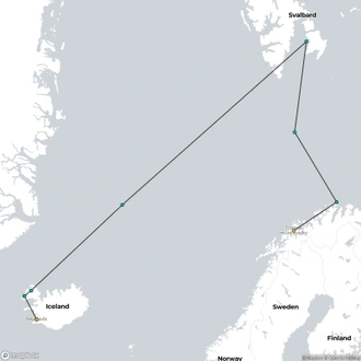 tourhub | Aurora Expeditions | Arctic Golden Autumn & Northern Lights | Tour Map